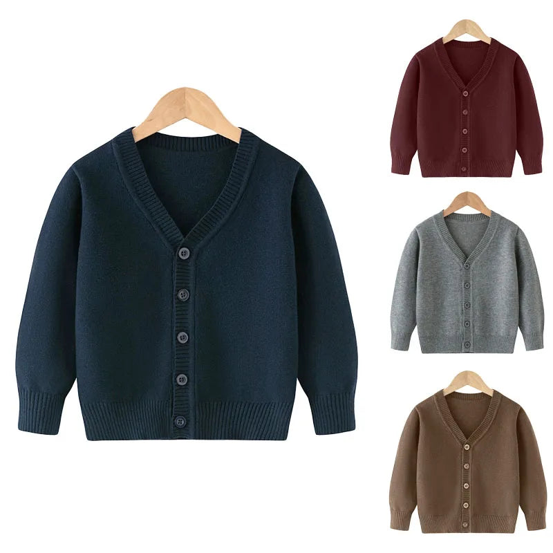 Winter Jungen Strick pullover große Kinder Kleidung Herbst Kinder Baumwolle Pullover Teen feste Strickwaren Mäntel 2-12 Jahre