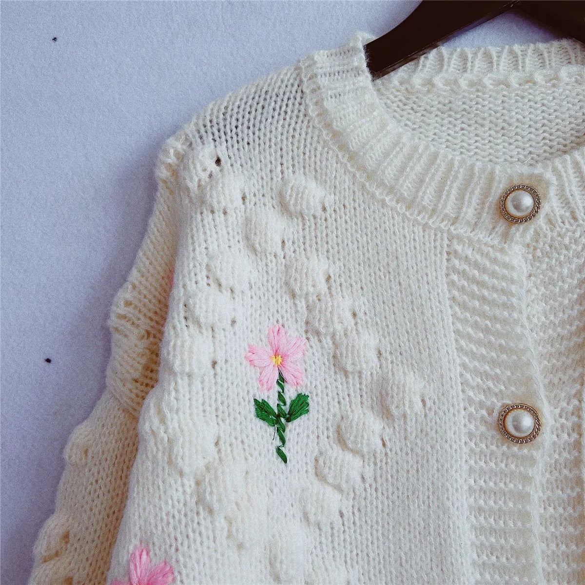 Frauen Herbst Damen Kleidung Oberbekleidung Lose einreiher Strickjacke Pullover Mit Stilvollen Verzierten Knöpfen Ropa Mujer