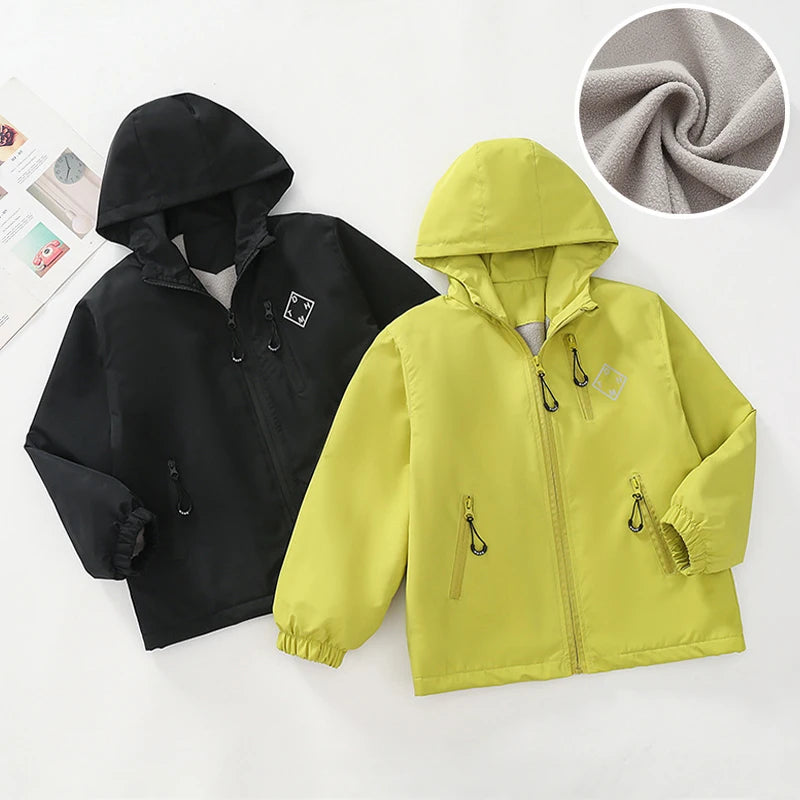 Herbst Winter Teen Jungen Jacke Dicke Fleece Winddicht Warme Kapuze Sport Mantel Für 4-14 Jahre Kinder Kleidung Kinder oberbekleidung Top