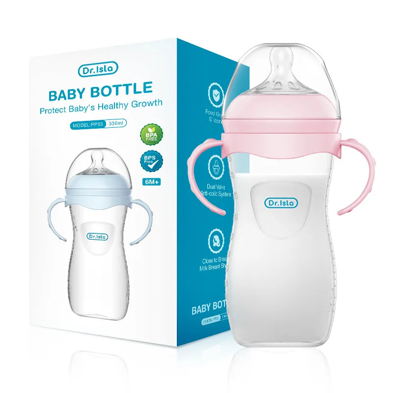 Baby PP Bottle 150/240/330ML Newborn Baby Bottle with Handle Milk Bottle Newborn Baby Bottles Feeding Accessories BPA-Free