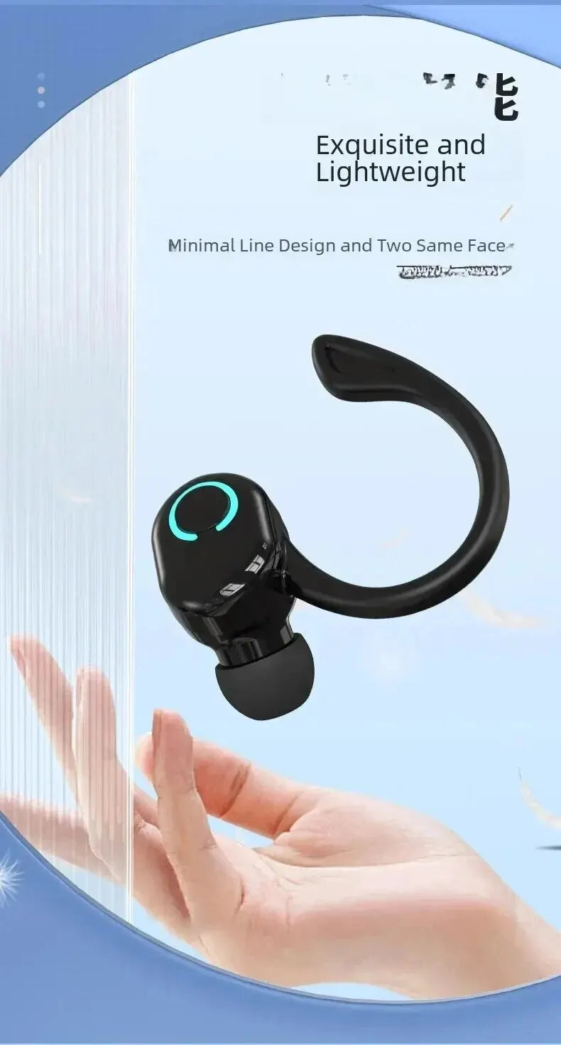Bluetooth 5.2 Wireless Headset Einzelne Ohrbügel Ohrstöpsel Ultra Lange Akkulaufzeit Business Kopfhörer Handy Kopfhörer Ohrhörer