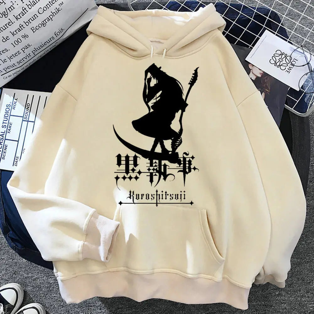 Black Butler Hoodie Kawaii Anime Pullover gemusterte Kleidung für Teenager elegante weibliche Sweatshirts Trainingsanzüge gemusterter Designer