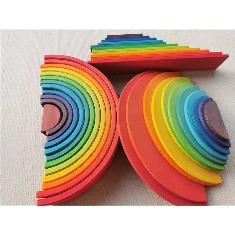Regenbogen-Holzstapelblöcke
