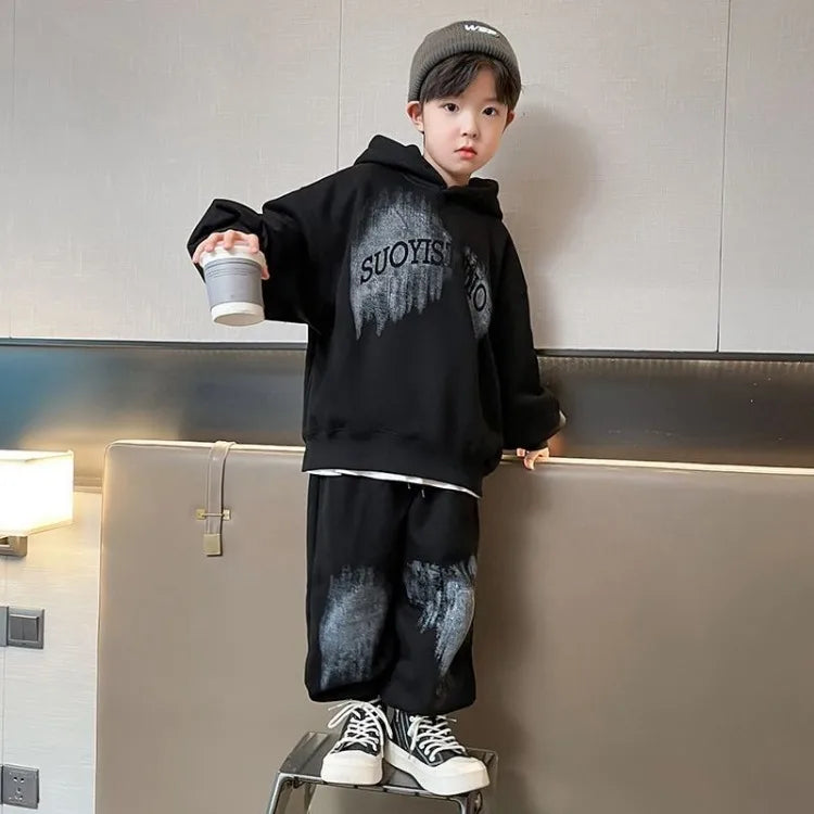 Hoodies Set Koreanische Kinder Kleidung Kinder 4 7 Jahre Kleidung Kinder Von 8 12 Top Bottom Jungen junge Herbst Winter Kind