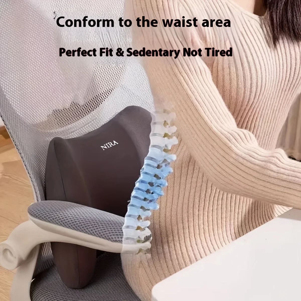 Büro-Lendenwirbelstützkissen, Schlaf-Lendenkissen, Büromöbel-Kissen, ergonomische, weiche, bequeme Memory-Baumwolle