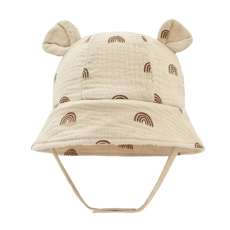 Musselin Baby Sommer Hut Neugeborenen Kappe Baumwolle Baby Sonnenhüte für Mädchen Jungen Säugling Eimer Hut für Kleinkind Zubehör 3-12M
