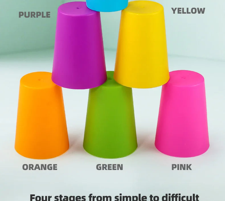 Montessori Spielzeug Mini Stapel Tasse Spiel Mit Karte Pädagogische Intellektuelle Aufklärung Farbe Erkenntnis Logik Training Kinder
