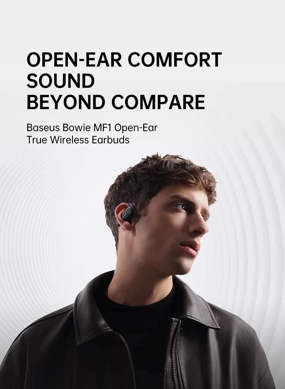 Baseus Bowie MF1/Eli 15i Fit Open-Ear Sport Wireless-Kopfhörer Bluetooth 5.4 Ohrbügel Big Bass Sport-Ohrhörer 60 Stunden Spielzeit