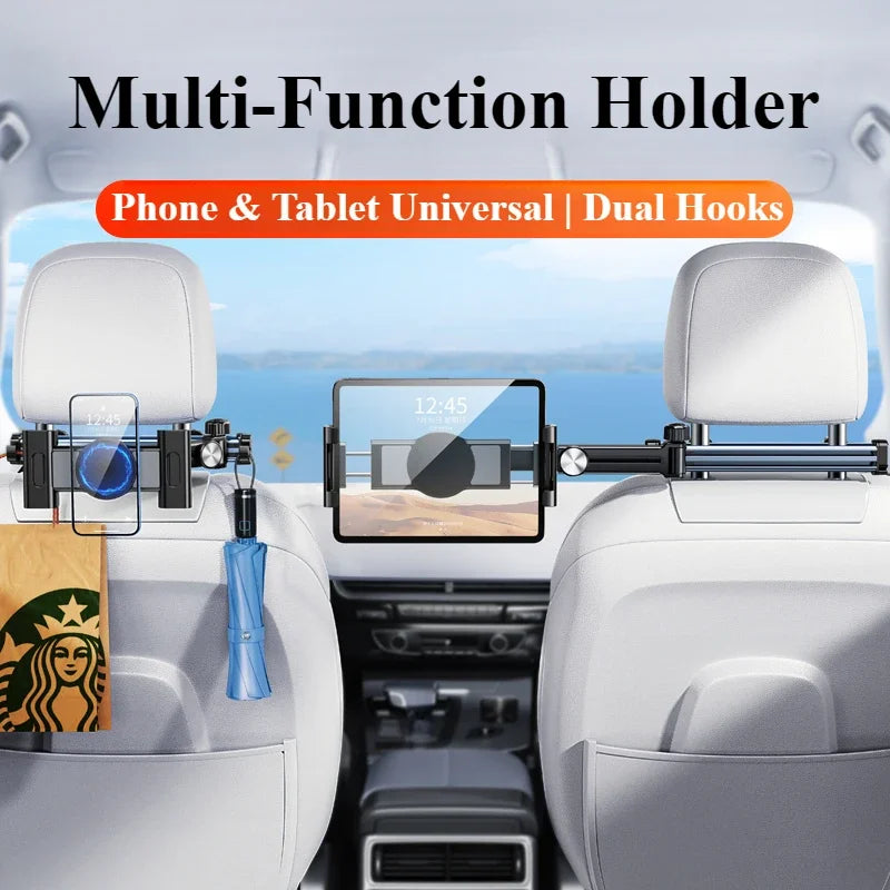 Eary Tablet-Halterung für Auto-Rücksitz-Verlängerungsarm, Auto-Kopfstützenhalterung, Rücksitz für Kinder und Erwachsene, Reisen für 4,7–12,9 Zoll Geräte, iPad