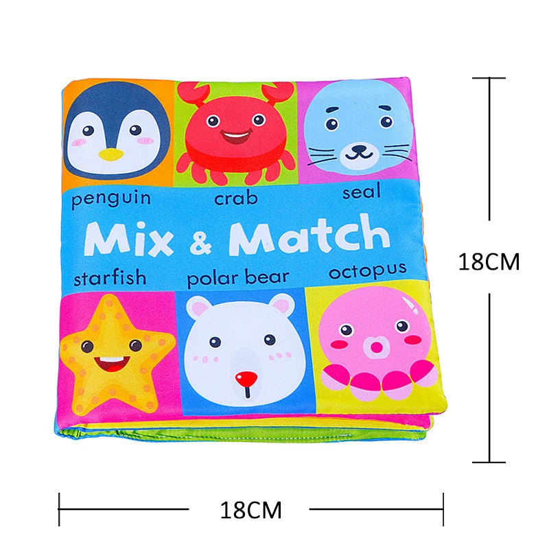 Weiche Babybücher, 3D-Touch-Feeling, kontrastreiches Stoffbuch, sensorisches frühes Lernen, Kinderwagenspielzeug für Kleinkinder, Geschenke von 0–12 Monaten