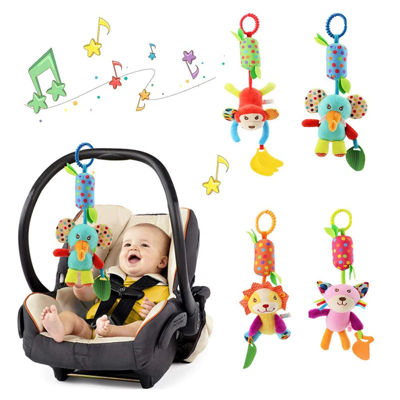 Baby Sensorische Hängende Rasseln Weiches Lernspielzeug Plüschtiere Kinderwagen Säuglingsauto Bett Kinderbett mit Beißring für Bebe Babys Kleinkinder