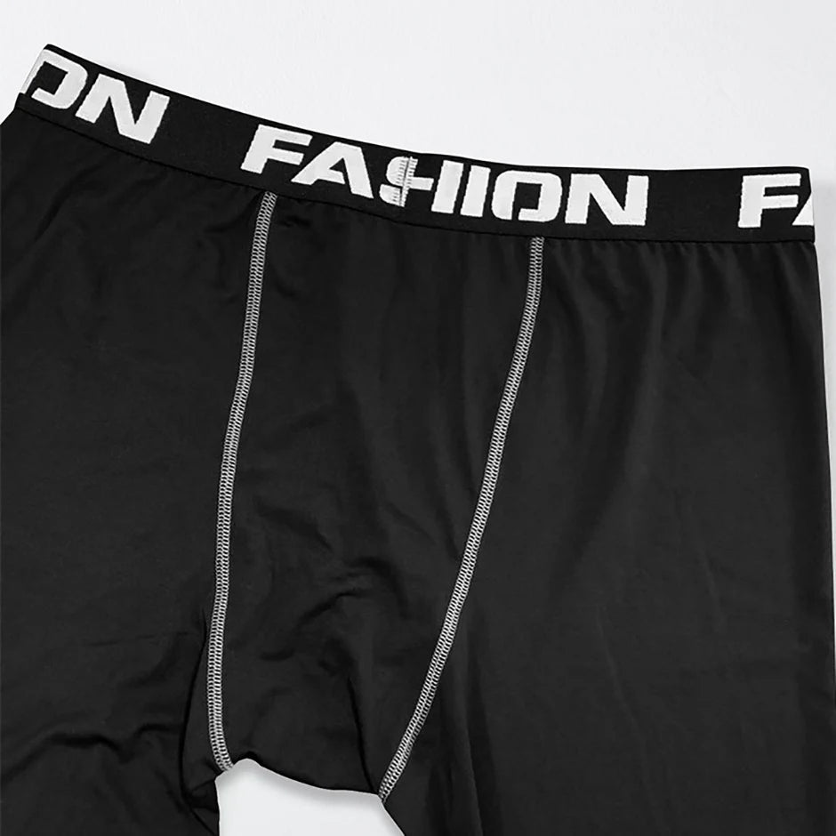 2/4-teiliges Herren-Unterwäscheset für Herbst/Winter, Schwarz, Langarm, für Jugendliche, Fitness, Laufen, Sportshirt, Lässige Stretchhose