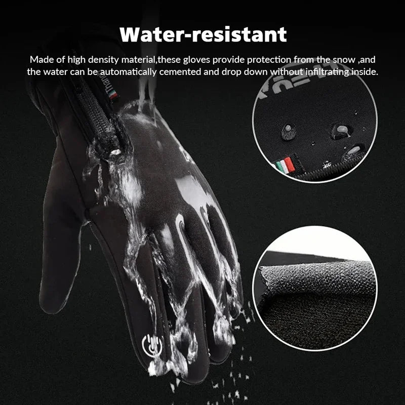 Winterhandschuhe -40 ℃   Wasserdichte Thermo-Touchscreen-Thermo-Winddichte warme Handschuhe für kaltes Laufen, Reiten, Sport, Wandern, Skifahren