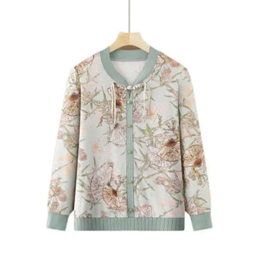 Neuer chinesischer Stil: Elegante Damen-Strickoberteile aus Eisseide für Frühling/Sommer – Ideal für ältere Frauen und Omas