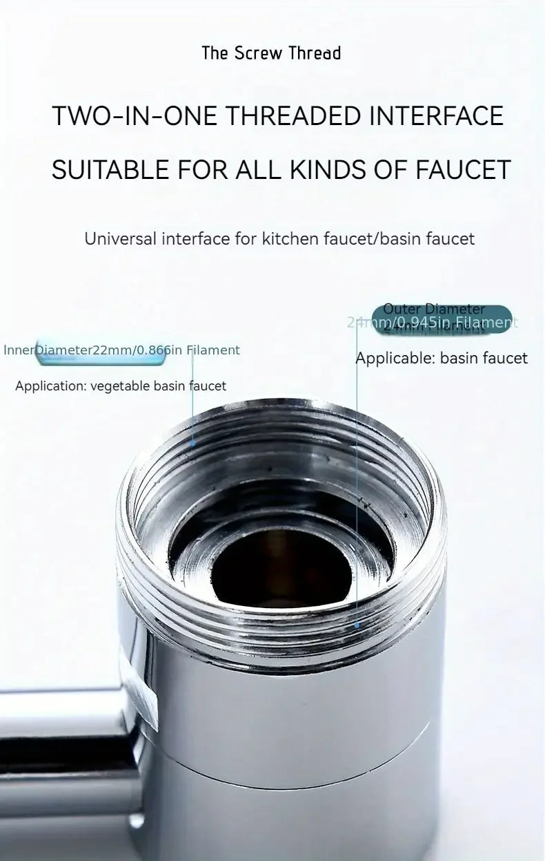 1 Stück 1080 °   Schwenkbarer Küchenarmatur-Verlängerung aus Edelstahl, universell, spritzwassergeschützt, Dual-Modus, Badezimmer-Waschbecken-Zubehör mit Adapter