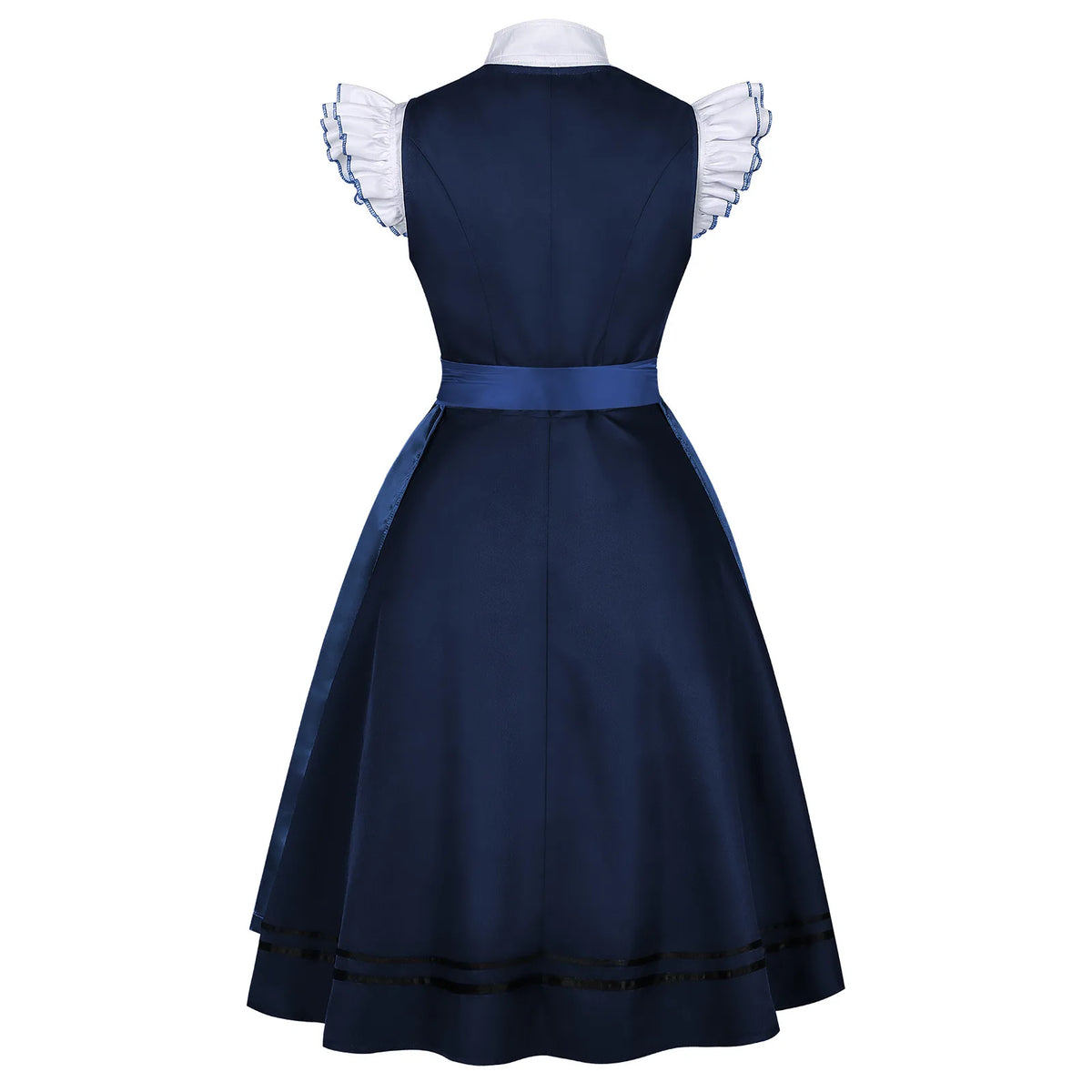 Damen-Dirndlkleid im mittelalterlichen Stil, deutsches Oktoberfest- und bayerisches Kleid mit Oberteil und Schürze, Kostüm für Halloween, Übergrößenkleid