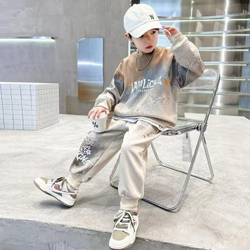 Sweatshirt Set Kinderkleidung von 8 bis 12 Jahren Koreanische 2025 Sets Kinder Jungen Kleidung Winter Oben Unten Jungen Herbst Anzug