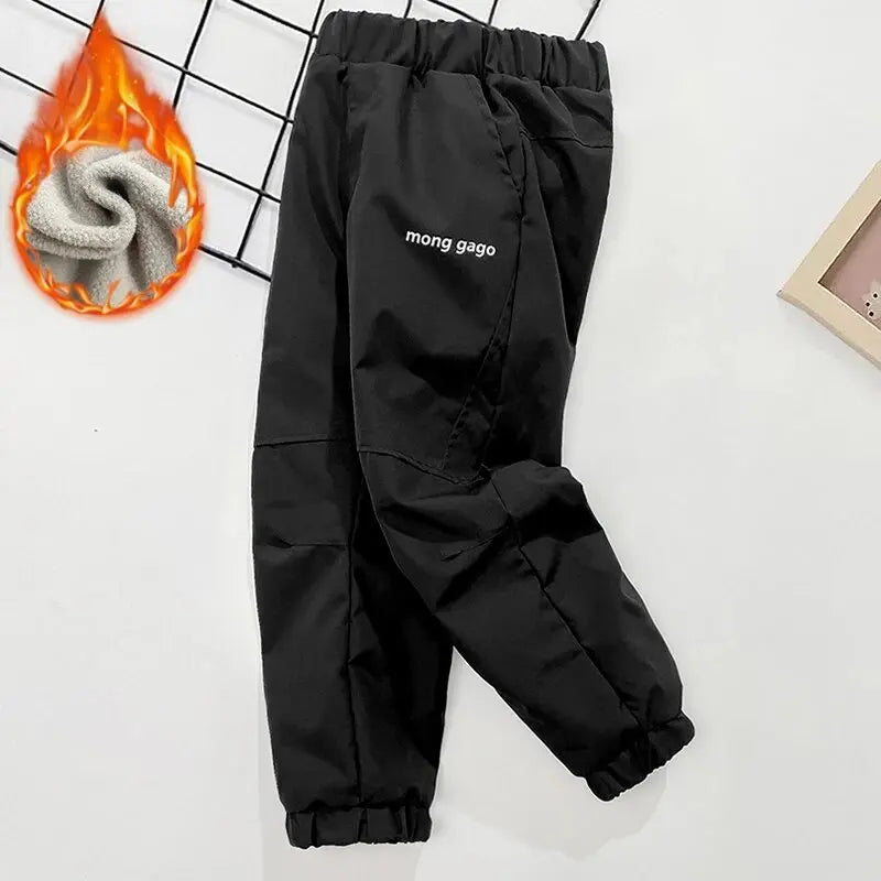Winter Kinder Daunenhose Herbst Mädchen verdicken Hose Teen Jungen Fleece gepolstert warme winddichte Skihose für 3–14 Jahre Kindergerinnsel