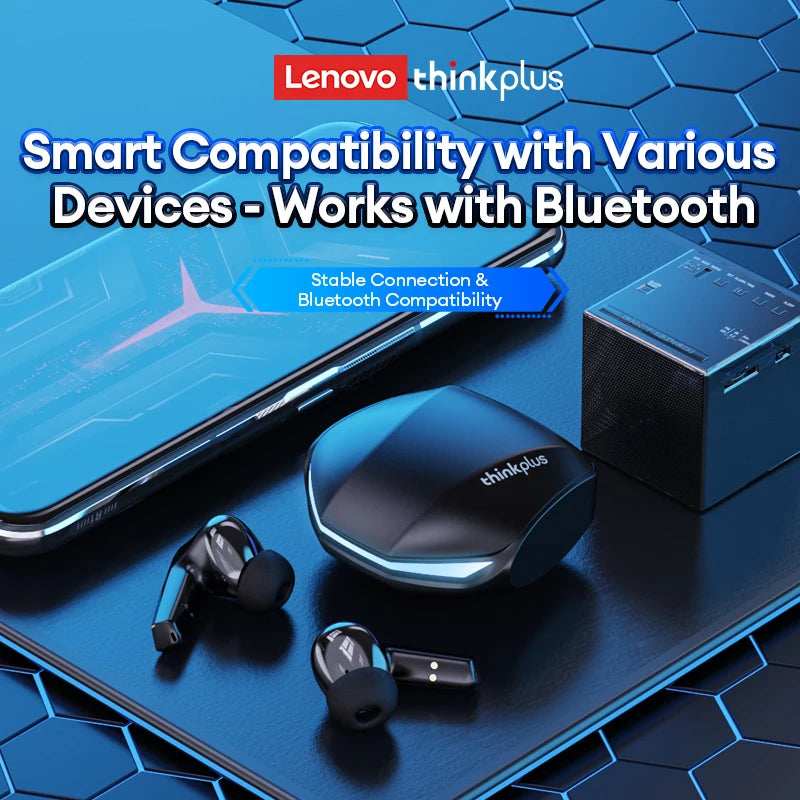 Original Lenovo GM2 Pro TWS Bluetooth 5.3 Kopfhörer Dual Modi Musik Spiel Ohrhörer HD Anrufe mit integrierten 2 Mikrofone Sport Kopfhörer
