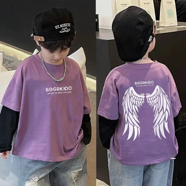 zweiteilige Frühlings- und Herbst-Kinderkleidung von 8 bis 12 Jahren, Jungen-Kind-T-Shirt, Kinderkleidung, Jungen, 7-jährige Kleidung, 10