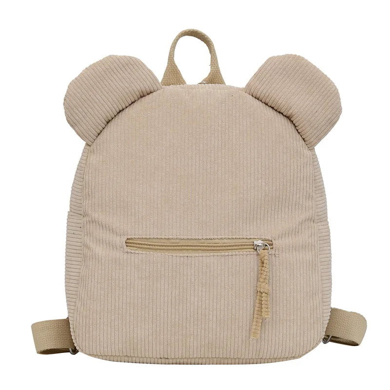 Niedlicher Fleece-Rucksack mit Bärenohren für Mädchen, 1 Stück warmer kleiner Tagesrucksack aus Lammwolle, lässiger Kinder-Schulranzen-Rucksack für Reisen, Einkaufen