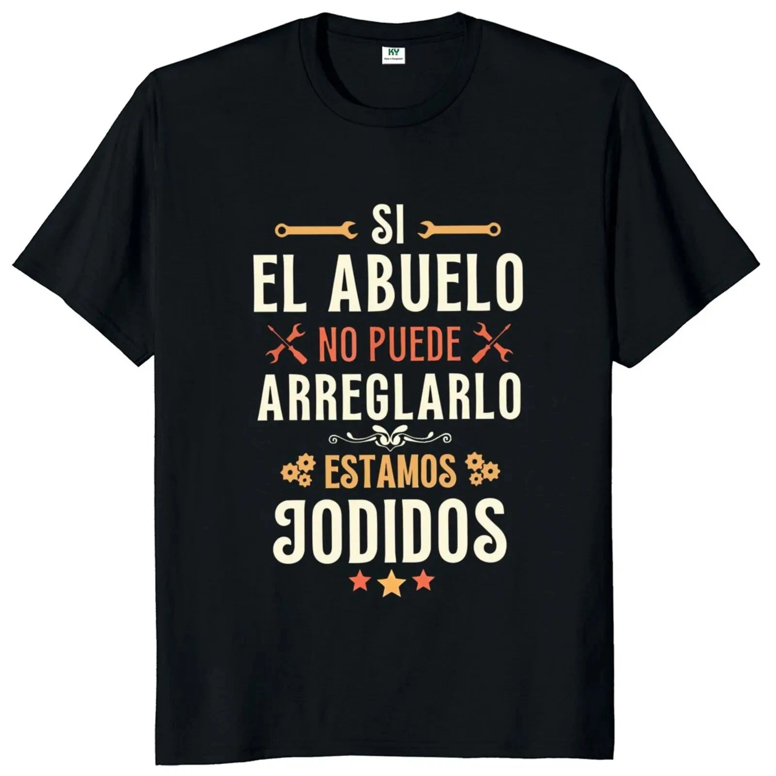 Wenn Papa es nicht reparieren kann, sind wir geschraubt T-Shirt Retro Spanisch Vater Papa Geschenk Männer Kleidung Unisex Baumwolle lässig EU-Größe T-Shirt