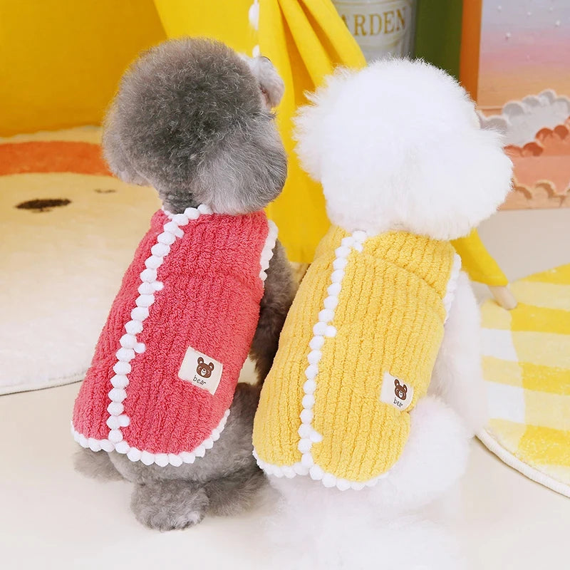 Warmer Wintermantel für Hunde, weiches Fleece, Haustierkleidung für kleine Hunde, Katzen, niedliche Welpenjacke, französische Bulldogge, Chihuahua, Yorkies-Kostüm