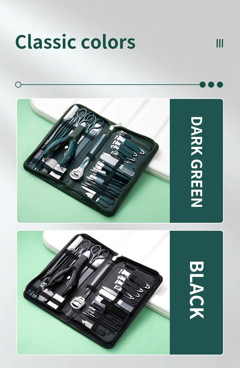 40 Stück Maniküre Set Nagel knipser Kit Nagel hauts chere Edelstahl Fußpflege werkzeuge mit Ledertasche Fuß raspeln Kallus rasierer