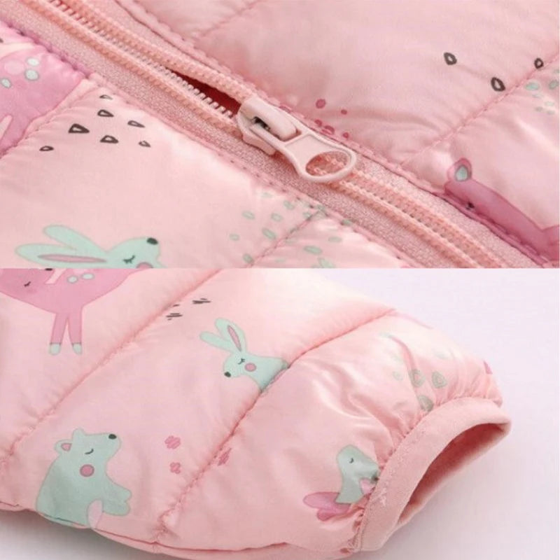 Kinder Jungen Baby Mit Kapuze Leichte Daunenjacken Warme Oberbekleidung Herbst Kinder Mädchen Mäntel Cartoon Dinosaurier Druck Freizeitkleidung