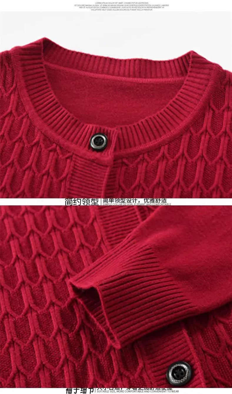 Mode Oma Gestrickte Strickjacke Herbst Winter Neue frauen Pullover Top Mittleren Alters Mutter Strickwaren Mantelatorioди Ljamentos자