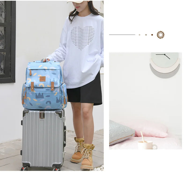 Mama Tasche Nylon gedruckt Mode multifunktion ale Mutter und Baby Taschen gehen Baby Reisen große Kapazität Mutter Tasche Wickelt aschen bebe