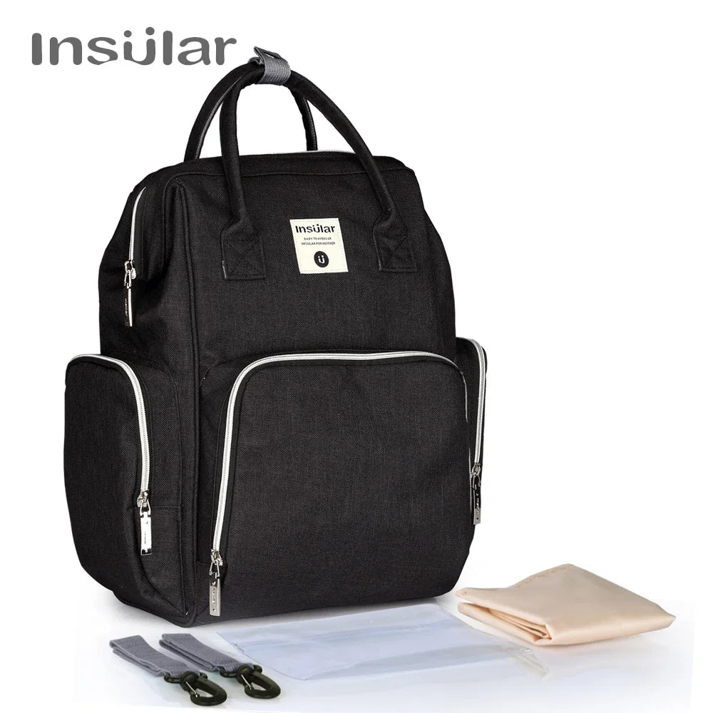Insular Thermotasche für Kinderwagen und Babyflaschen, Babywindelrucksack, Mutterwindel, Reisetaschen, Babywindeln, Handtasche
