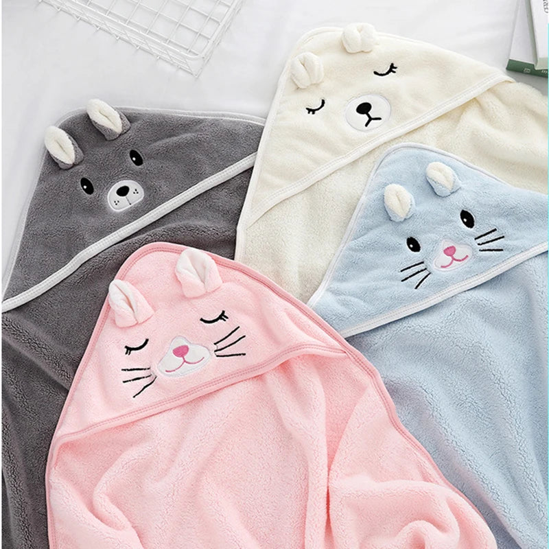 Kleinkind Bademantel Säuglings Bad Handtuch Junge Mädchen Decken Swaddle Mit Kapuze Cartoon Korallen Fleece Handtuch Decke Neugeborenen Kinder Bettwäsche