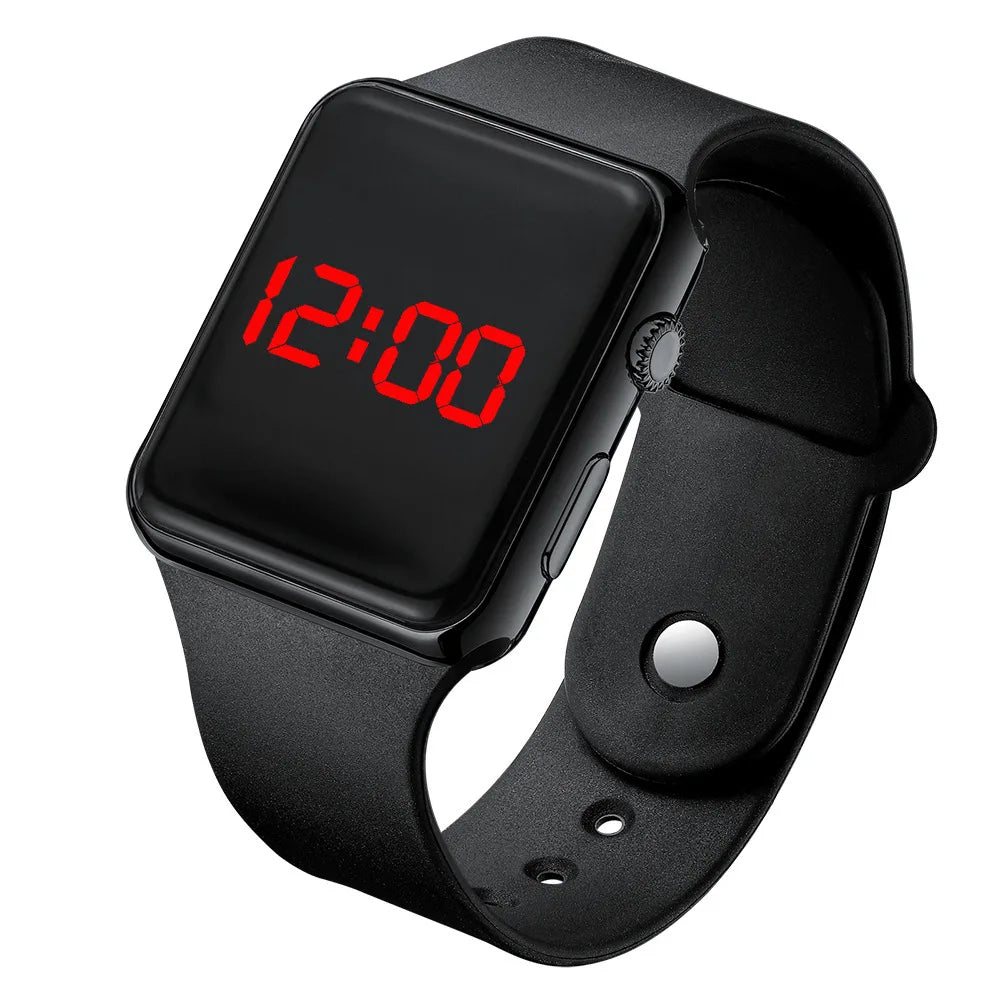 Einfache Digitaluhr für Männer Frauen Mode Sport LED Elektronische Uhr Schwarz Silikon Armband Casual Herrenuhr Reloj Hombre
