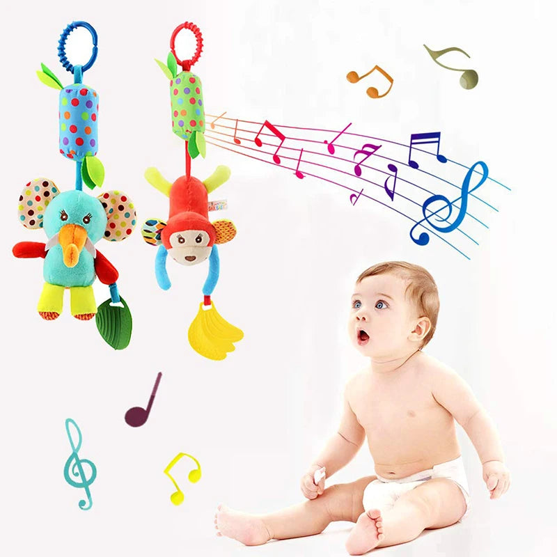 Baby Sensorische Hängende Rasseln Weiches Lernspielzeug Plüschtiere Kinderwagen Säuglingsauto Bett Kinderbett mit Beißring für Bebe Babys Kleinkinder