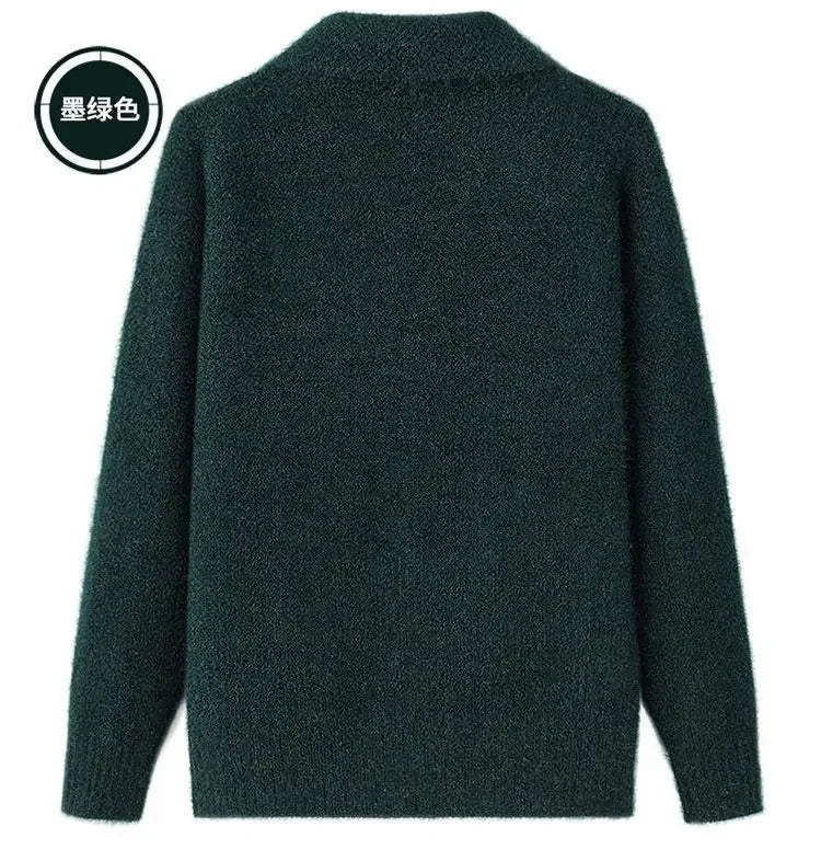 Mittelalterliche Mutter Strickjacke Pullover Mäntel Frühling Herbst Damen Langarm Strickwaren Oberteile 60-70 Jahre alte Oma Kleidung KX16