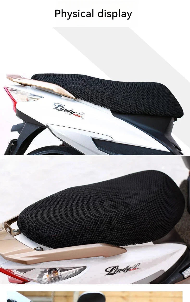 Sommer Cool 3D Mesh Motorrad Sitzbezug Atmungsaktive Roller Sitzbezüge Kissen Anti-Rutsch-bezug Grid Schutz pad