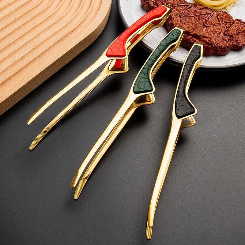1 Piece Stainless Steel Kitchen Tongs, Serving Tongs for Cooking, Metal Food Tongs with Non-Slip Comfortable Grip, Non-Stick Cooking Tongs