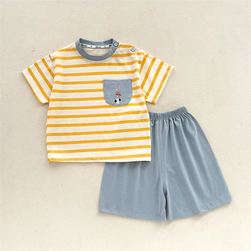 Kinder Kleidung Set Baby Jungen/Mädchen T-Shirt + Shorts Sommer Kleidung Baumwolle Cartoon Casual Jungen Trainingsanzug Kinder Baby Kleidung set