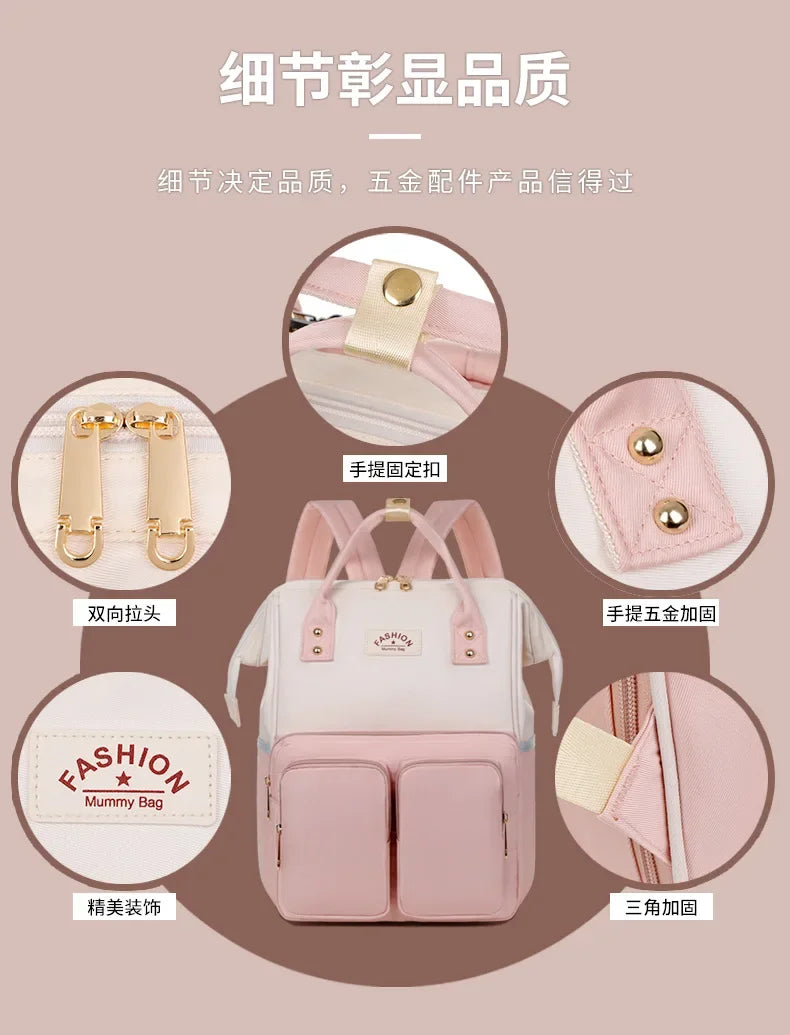 Multifunktionale Mama-Taschen mit großem Fassungsvermögen für Ausflüge, Reiserucksack, wasserdicht, tragbar, Mutter- und Babytasche, Damen-Rucksack