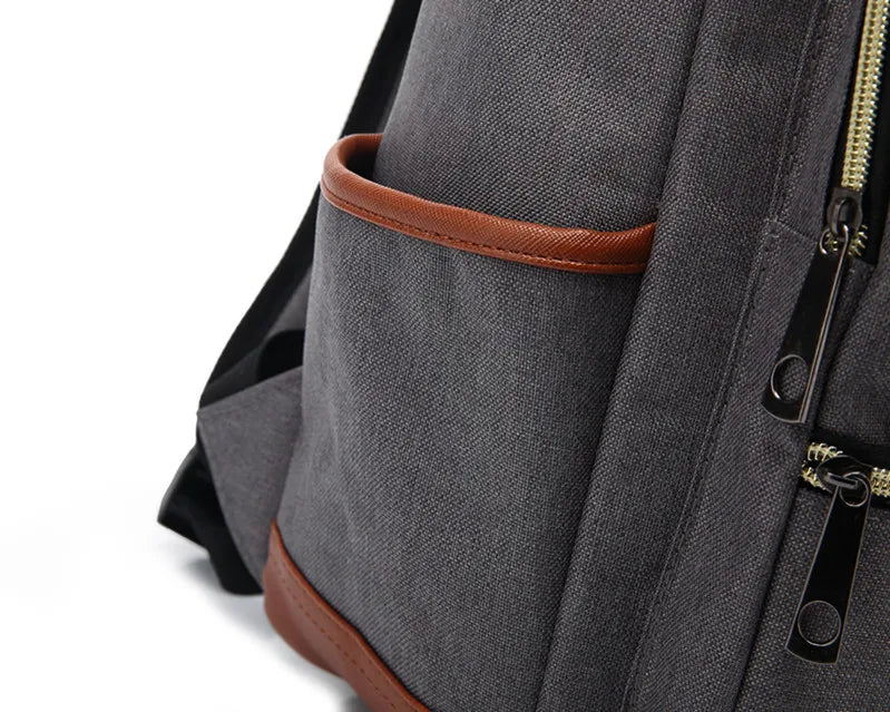 Teens Vintage Canvas Laptop Backpack