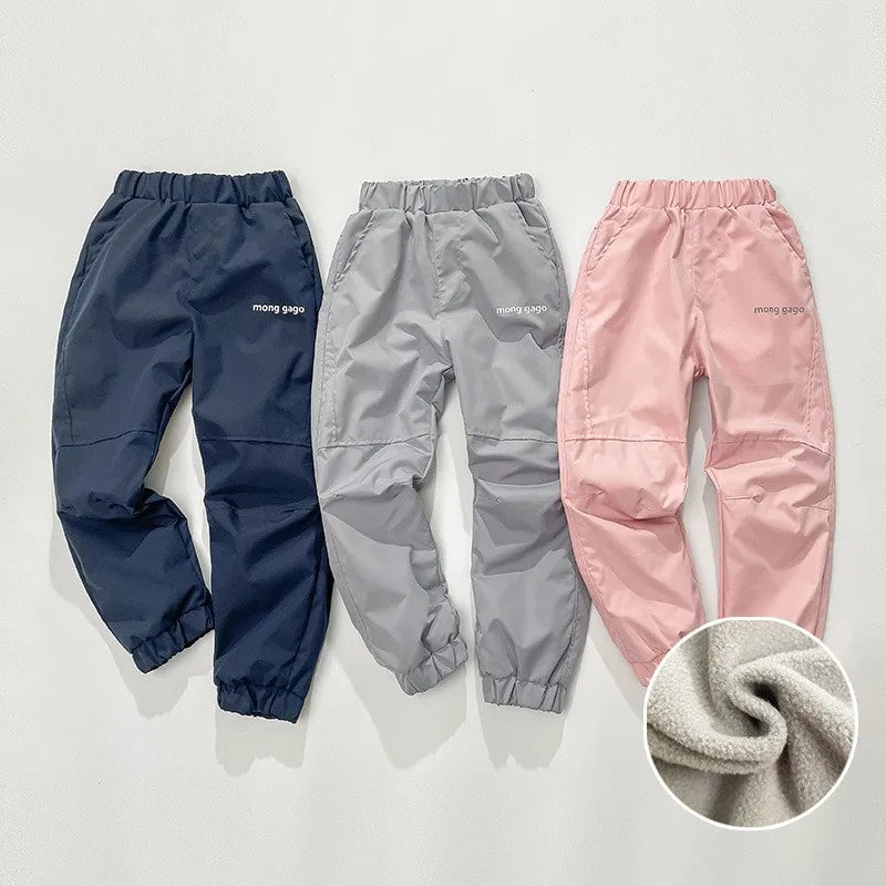 Winter Kinder Daunenhose Herbst Mädchen verdicken Hose Teen Jungen Fleece gepolstert warme winddichte Skihose für 3–14 Jahre Kindergerinnsel