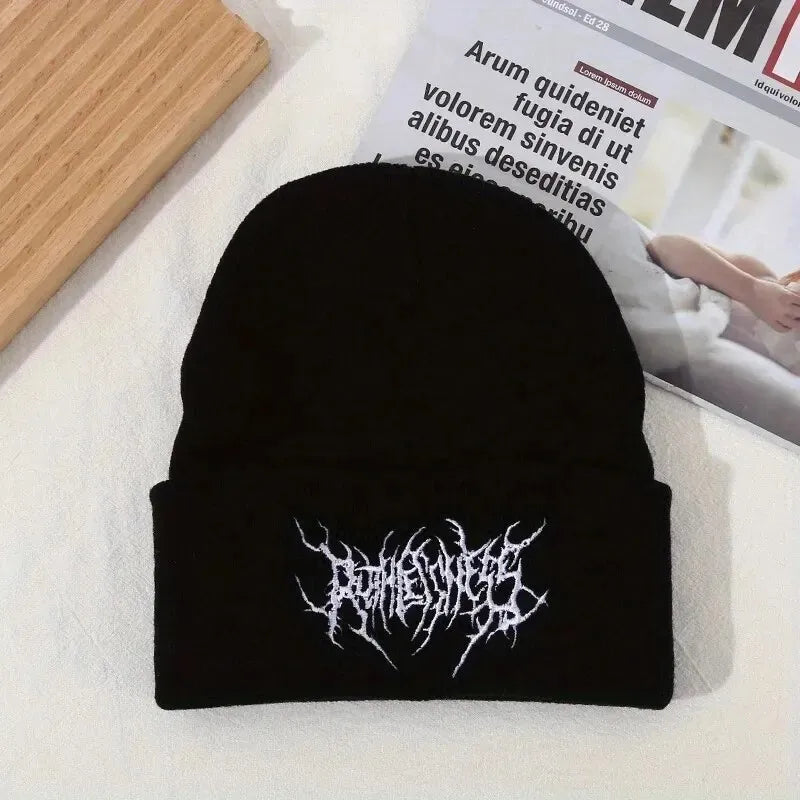 Warme Wintermützen für Damen und Herren, Gothic Street Punk Strickmützen, 100% Acryl, Modische Wärmende Skullies Beanies.