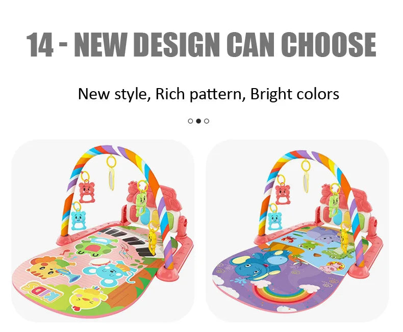 Baby Music Activity Gym Carpet Play Mat Newborn Rug Pedal Piano Keyboard Infant Fitness Rack Playmat Crawling Game Pad Toy Gift