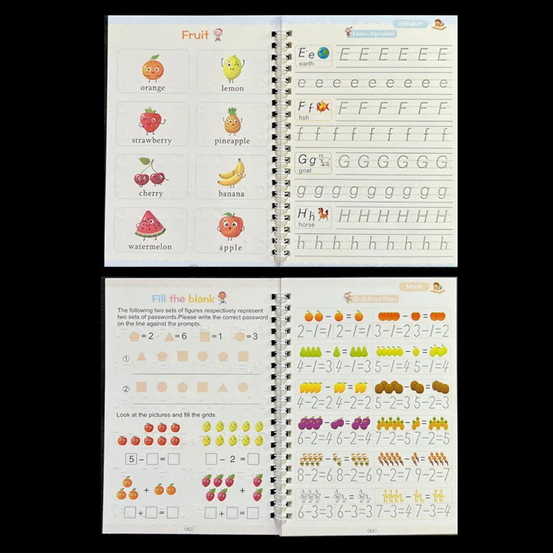 Sank Magic Practice Copybook Stift Vorschulkinder Kalligraphie Englische Version Kostenloses Abwischen Kinder Wiederverwendbares Schreibbuch