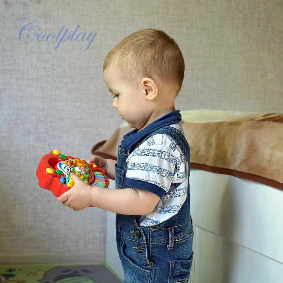 Baby-Musikspielzeug mit Tierklang, Kinder-Klaviertastatur, elektrisches blinkendes Musikinstrument, frühes Lernspielzeug für Kinder