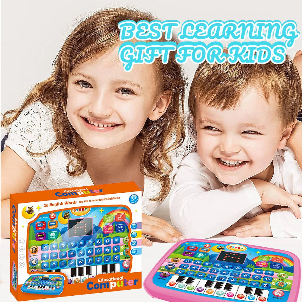 Bildungstablett-Spielzeug für Kinder, Alphabetisierung ab 3 Jahren, Mathematik, Musiklernen, Doppel als elektronische Tastatur, Geburtstags-Weihnachtsgeschenk