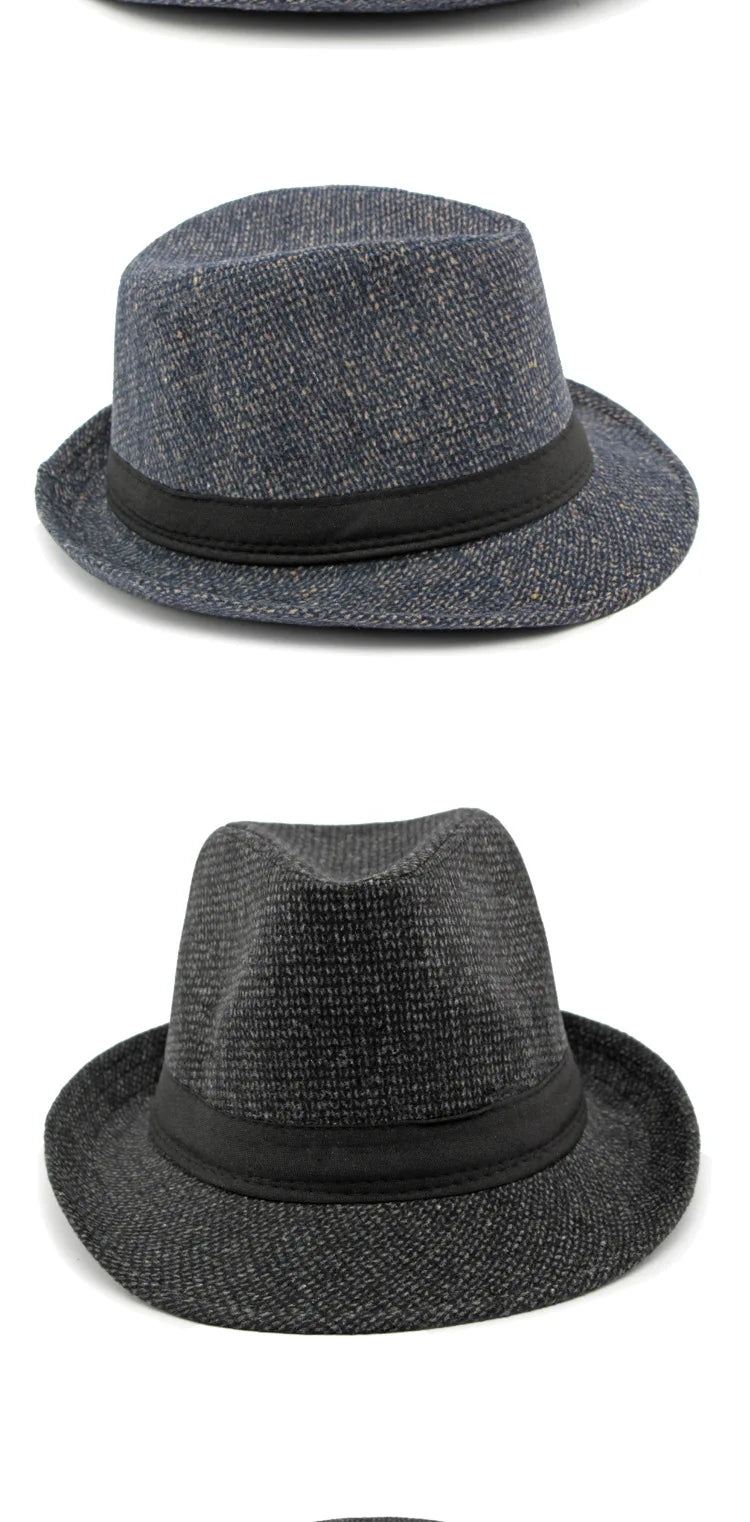 Retro Herren Fedora Hut Herbst und Winter große Krempe Sonnenhut britische Mode Zylinder mittleren Alters und ältere Menschen Hüte Opa