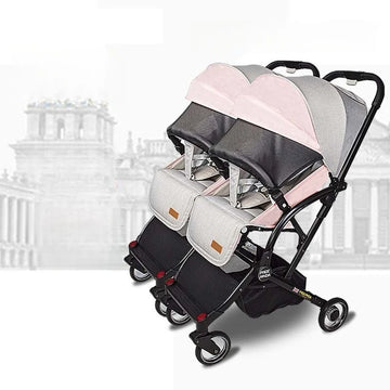 Kinderwagen für Neugeborene, leicht, faltbar, abnehmbar, sitzend und liegend, High-View-Baby-Doppelkinderwagen