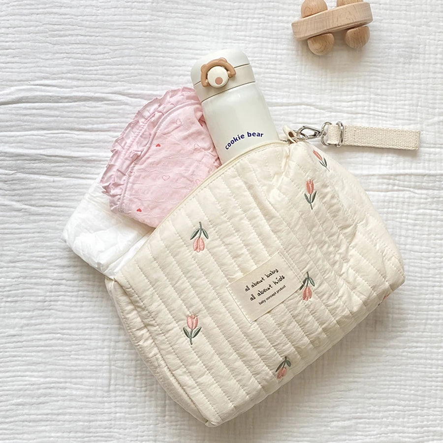 Modische Wickeltasche mit Aufdruck und Stickerei, Multifunktionale Baby-Wickeltasche, Großräumiger Kinderwagen-Organizer, Reise-Mami-Tasche